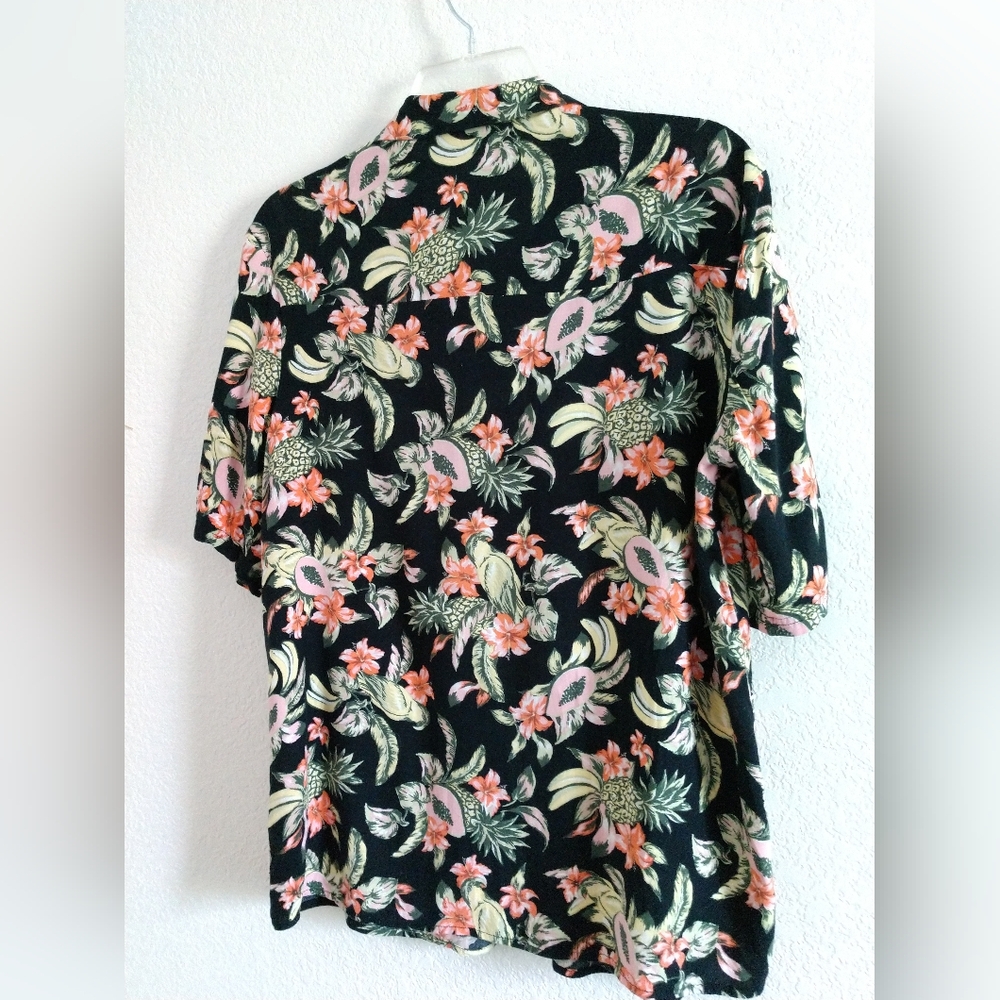 Divided H&M Hawaiian Camp Shirt Fruit & Floral Print Size Oversized XS Chest 36" - Picture 5 of 6